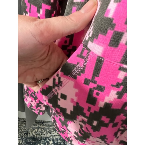 US Army Blaze Pink Camo Jersey Hoodies Zip Hooded Jacket Small - Picture 9 of 10
